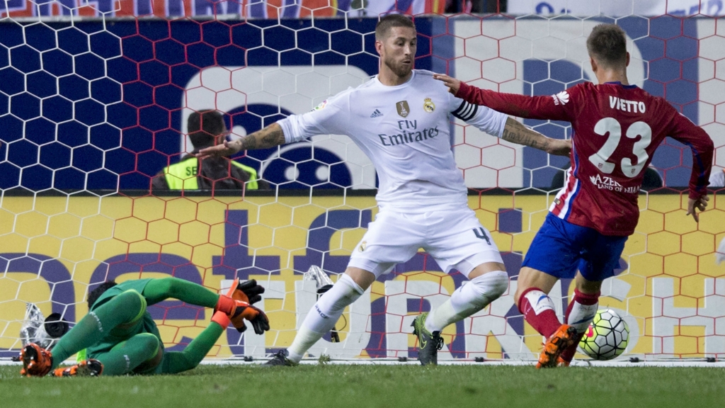 Sergio Ramos challenges Luciano Vietto