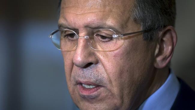 Russian Foreign Minister Sergey Lavrov speaks to journalists following talks on the Syrian conflict with foreign ministers of the US Turkey and Saudi Arabia in the Austrian capital Vienna