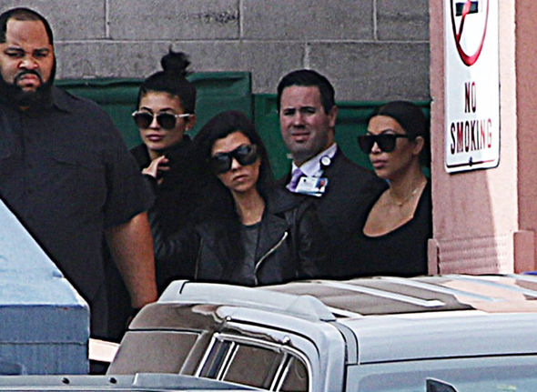 Kylie Jenner Kourtney Kardashian and Kim Kardashian left the hospital where Lamar is being treated on Thursday