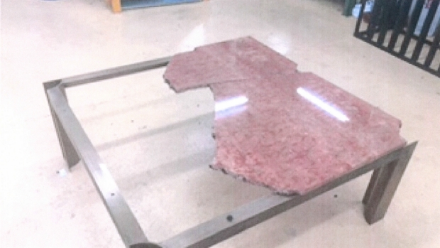 The smashed marble table