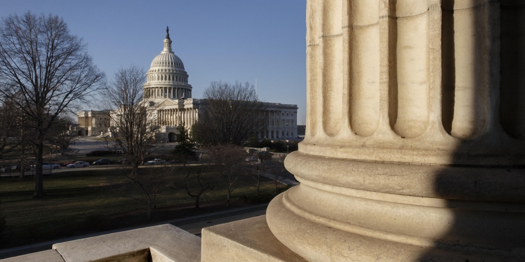 The morning sun illuminates the Capitol in Washington as Congress returns from a district work week Monday