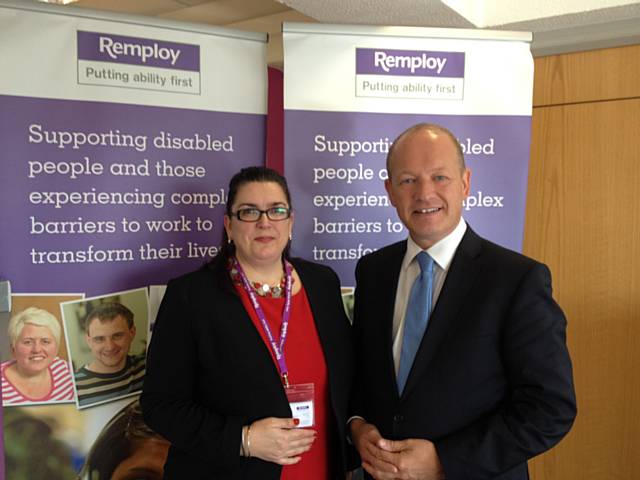 Simon Danczuk with Anna Wharfe Regional Business Development Manager at Remploy