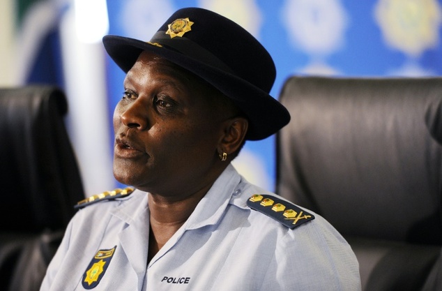 South Africa police commissioner Riah Phiyega speaks at the Police Service Training Academy in Pretoria