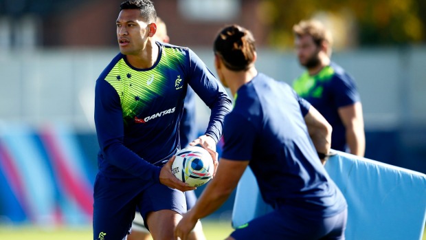 Stretched Israel Folau at training this week