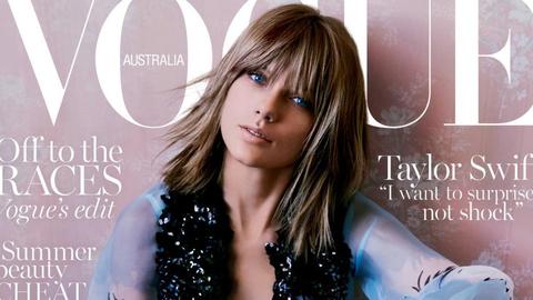 Taylor Swift sports a new look on the cover of Vogue Australia