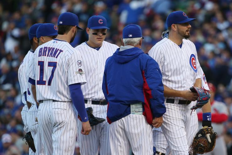 The Cubs await the winner of the Dodgers Mets series.                    Getty