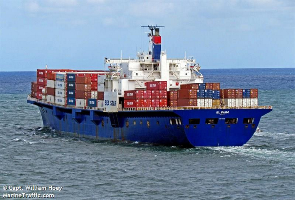 The El Faro sunk Oct. 1 east of the Bahamas. A lawsuit alleges negligence on the part of the ship’s owner and its captain