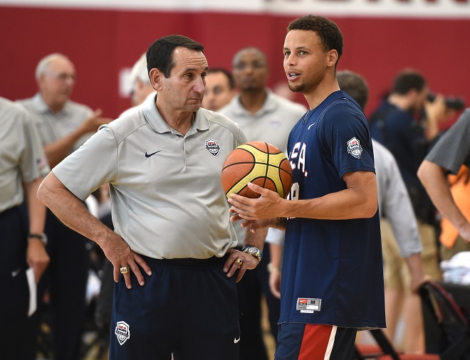 Mike Krzyzewski & Stephen Curry