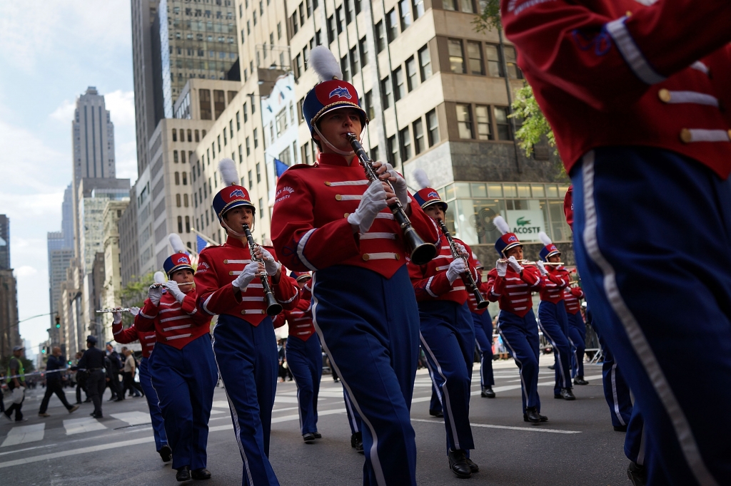 The Stonybrook band seen marching in the 2013 Columbus Day Parade