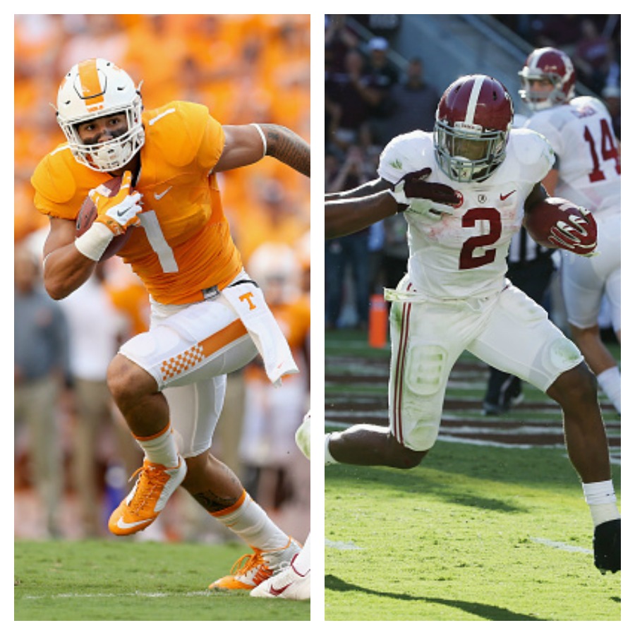 Alabama running back Derrick Henry Tennessee running back Jalen Hurd