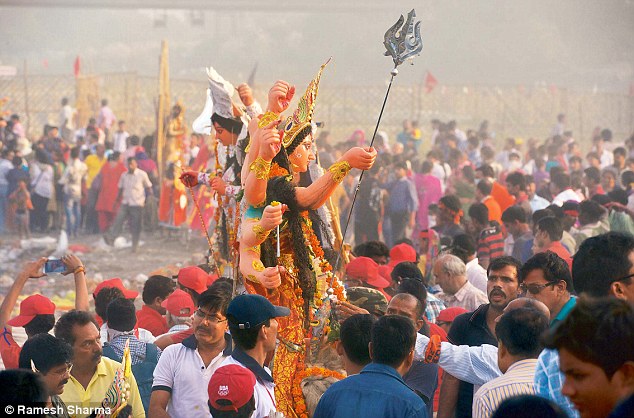 The four-day Durga Puja ended on Friday with the immersion of the idol of goddess Durga in river Yamuna