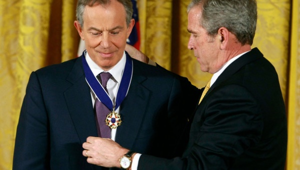 Tony Blair with George Bush