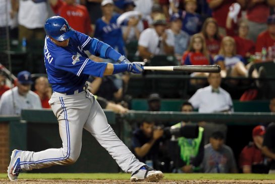 Toronto Blue Jays starting pitcher Marco Estrada follows through on his pitch during the first inning in Game 3 of baseball's American League Division Series against the Texas Rangers Sunday Oct. 11 2015 in Arlington Texas