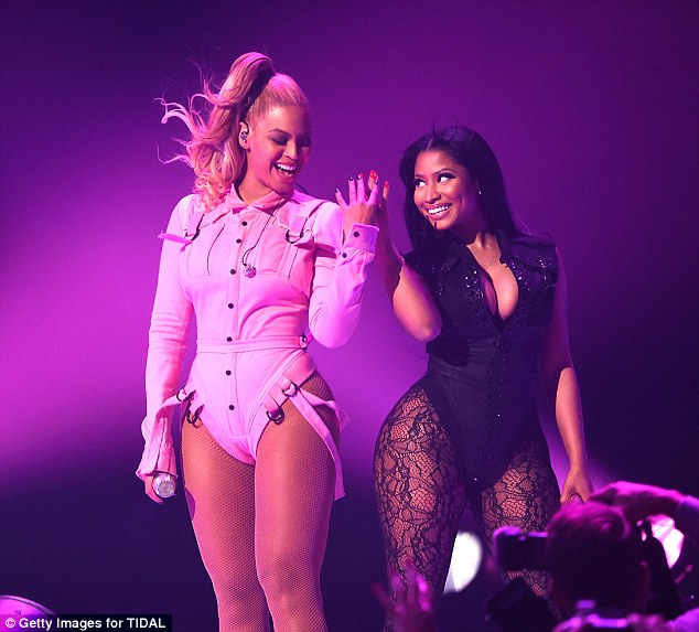 Two is better than one Nicki Minaj's sexy performance at the Tidal X concert in NYC on Tuesday got a boost thanks to Beyonce