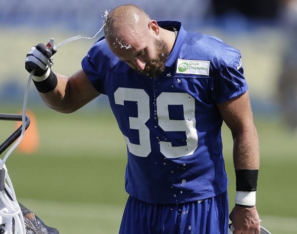 Tyler Sash during training camp in 2013