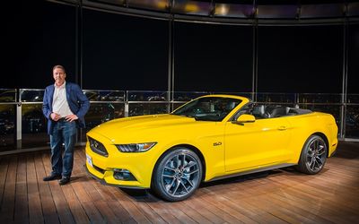 UNWRAPPED Ford executive chairman Bill Ford with the new Mustang which might reach South African shores with right-hand drive