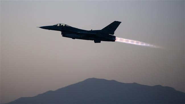 A US Air Force F-16 Fighting Falcon aircraft takes off on a combat sortie from Bagram airfield Afghanistan