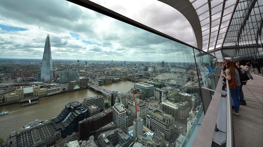 Number 20 Fenchurch Street in the financial district is London's newest skyscraper and is known as The Walkie Talkie. The Sky Garden sits at the top of the building with two erstaurants and a bar and is Londons highest public garden