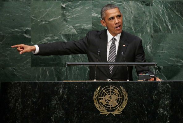 President Barack Obama delivers his address during the