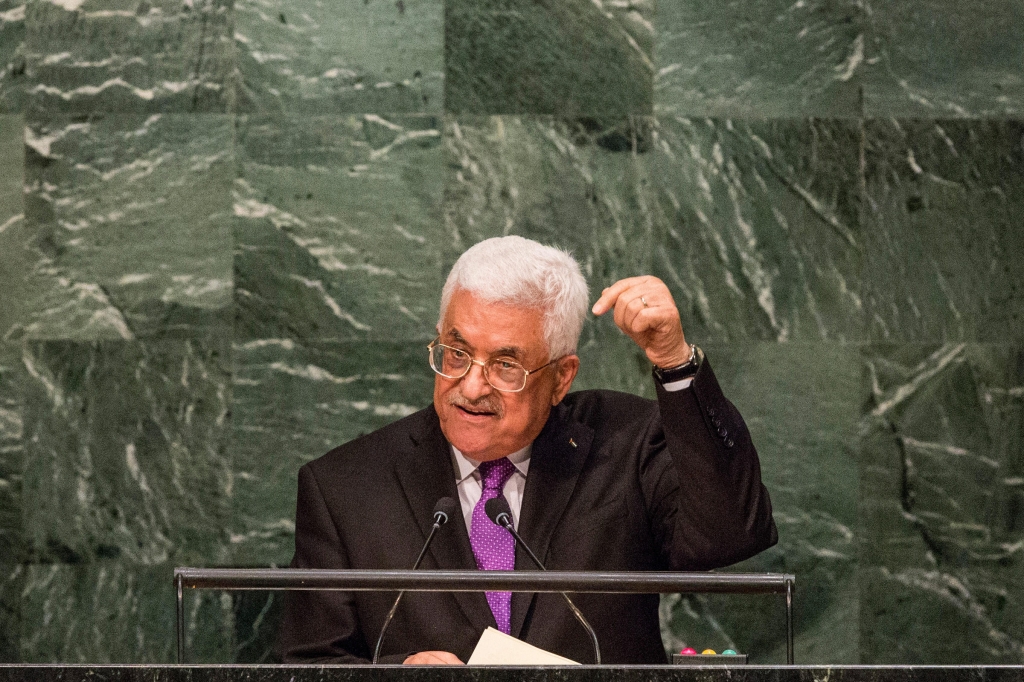 Palestinian Authority President Mahmoud Abbas speaks at the United Nations General Assembly last month. Palestinian leaders say Israelis have made many inflammatory remarks that have heightened tensions