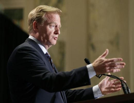 NFL Commissioner Roger Goodell speaks during a news