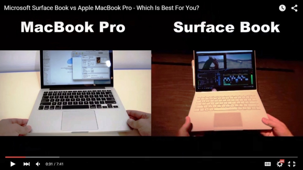 Microsoft Surface Book  Mac Book Pro