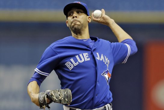 Toronto Blue Jays starting pitcher David Price delivers to Troy Tulowitzki during a simulated game before a baseball game between the Tampa Bay Rays and the Blue Jays Friday Oct. 2 2015 in St. Petersburg Fla