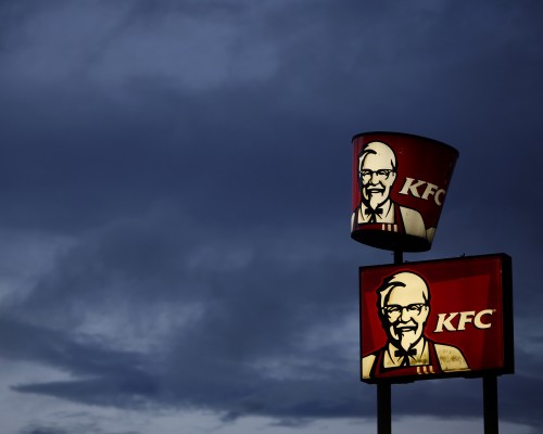 Yum! Brands Inc. KFC signage is displayed outside of a restaurant in Shelbyville Kentucky U.S. on Sunrday