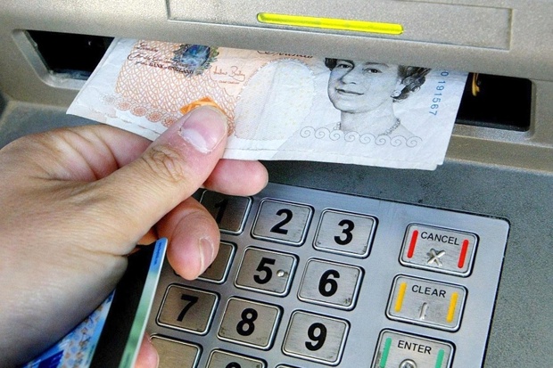 Person using a cashpoint