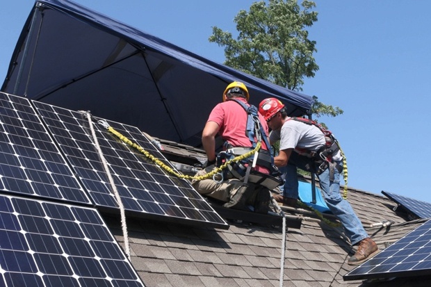 The withdrawal of the solar panel subsidy has been blamed for the business going bust
Tim Boyle  Getty Images