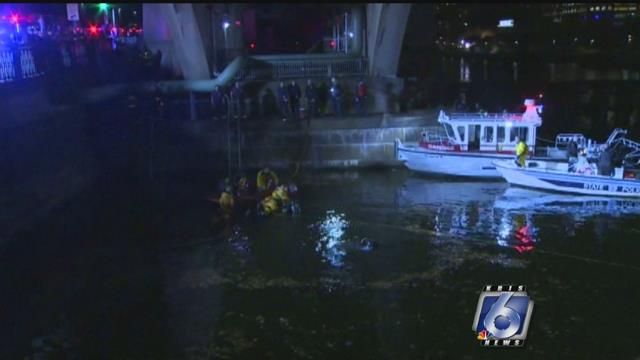 A car crashes into the Charles River in Boston