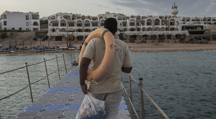 A hotel employee in Sharm el-Sheikh