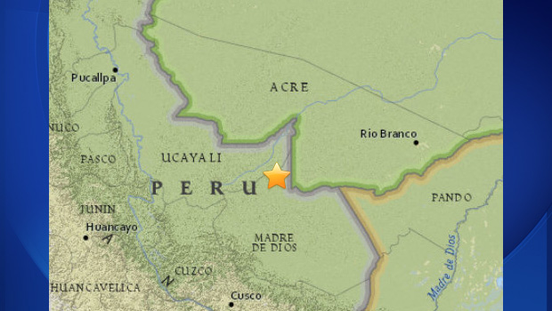 A magnitude 7.5 earthquake struck the Madre de Dios region of Peru