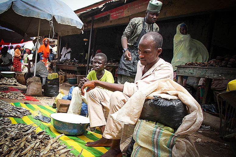 A market in Yola Adamawa Nigeria on May 8