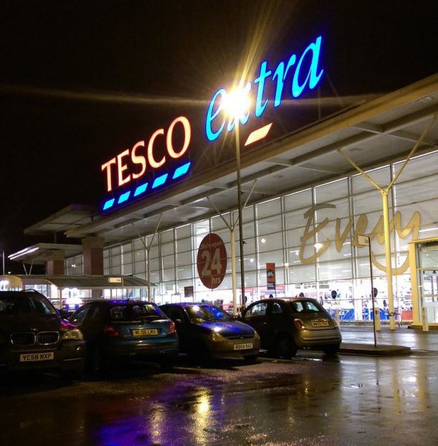 A quiet Tesco Extra in Stockport on Black Friday morning