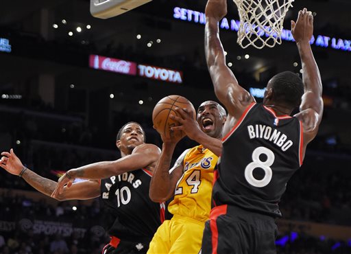 Lowry scores 25, Raptors hang on to beat Lakers 102-91