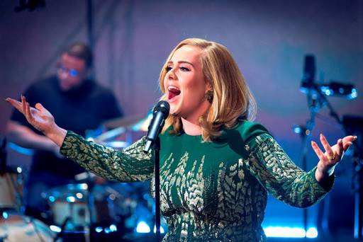 Adele during the filming of Adele at the BBC