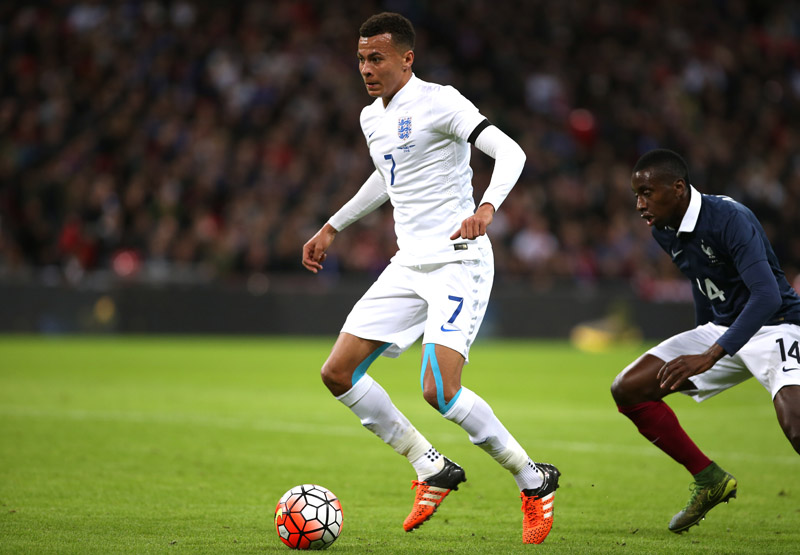 17 November 2015 International Football England v France; Dele Alli of England on the ball