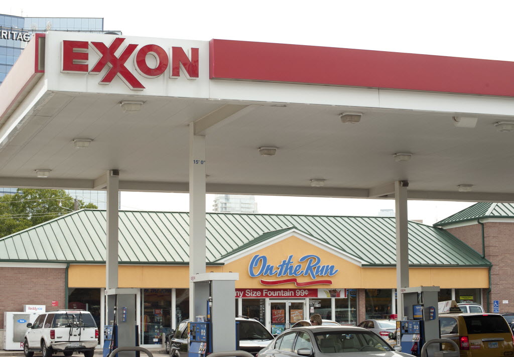 An Exxon Mobil gas station in Dallas