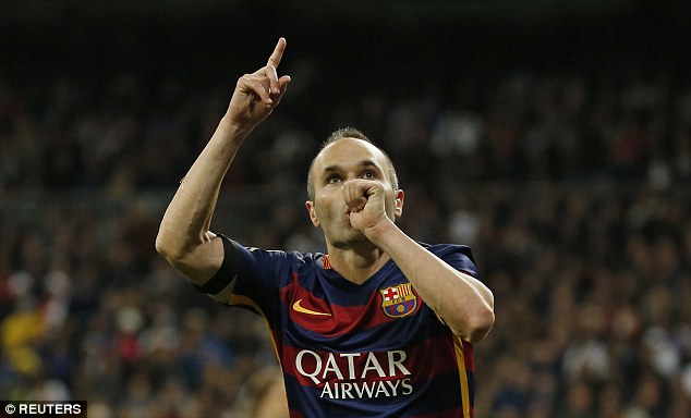 Andres Iniesta was given a standing ovation by Real Madrid fans following his stunning performance