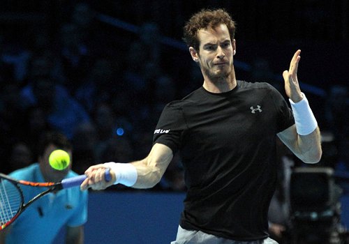 Andy Murray in action at the O2 Arena