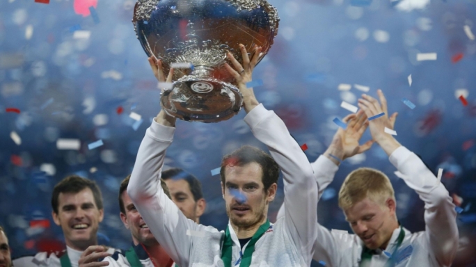 Andy Murray lifts the Davis Cup for the first time in 79 years for Great Britain