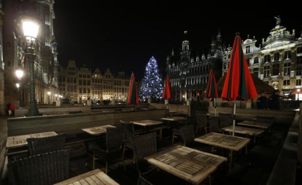 Empty tables are seen at a restaurant