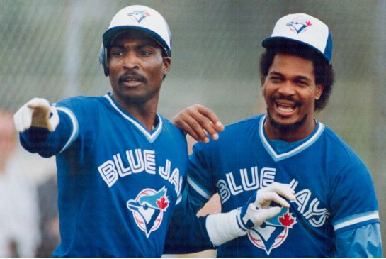 Blue Jays outfielder  DH George Bell right with Lloyd Moseby was the American League MVP in 1987