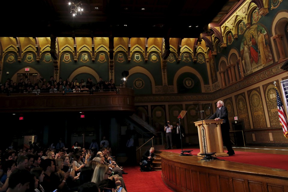 Bernie Sanders speaks at Georgetown.         
                     Carlos Barria  Reuters