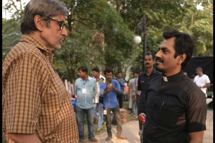 FROM THE SETS Amitabh Bachchan and Nawazuddin Siddiqui shoot for'TE3N