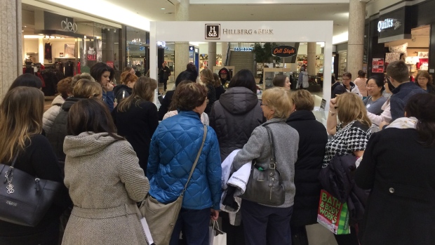 Black Friday shoppers were out in force at Regina's Cornwall Centre on Friday morning