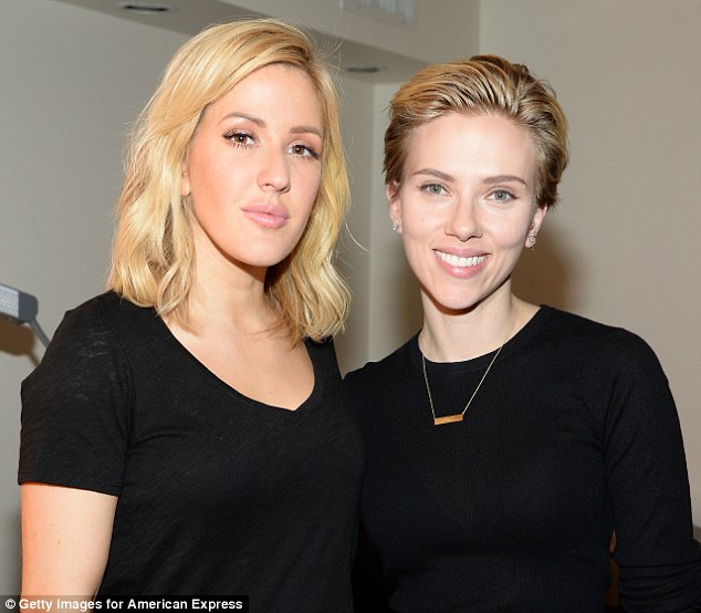 Black is the new black Ellie Goulding and Scarlett Johansson donned matching black as they joined forces at a New York concert on Wednesday evening