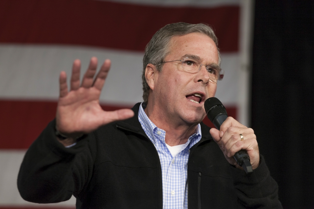 U.S. Republican presidential candidate Jeb Bush speaks at the Growth and Opportunity Party at the Iowa State Fairgrounds in Des Moines Iowa