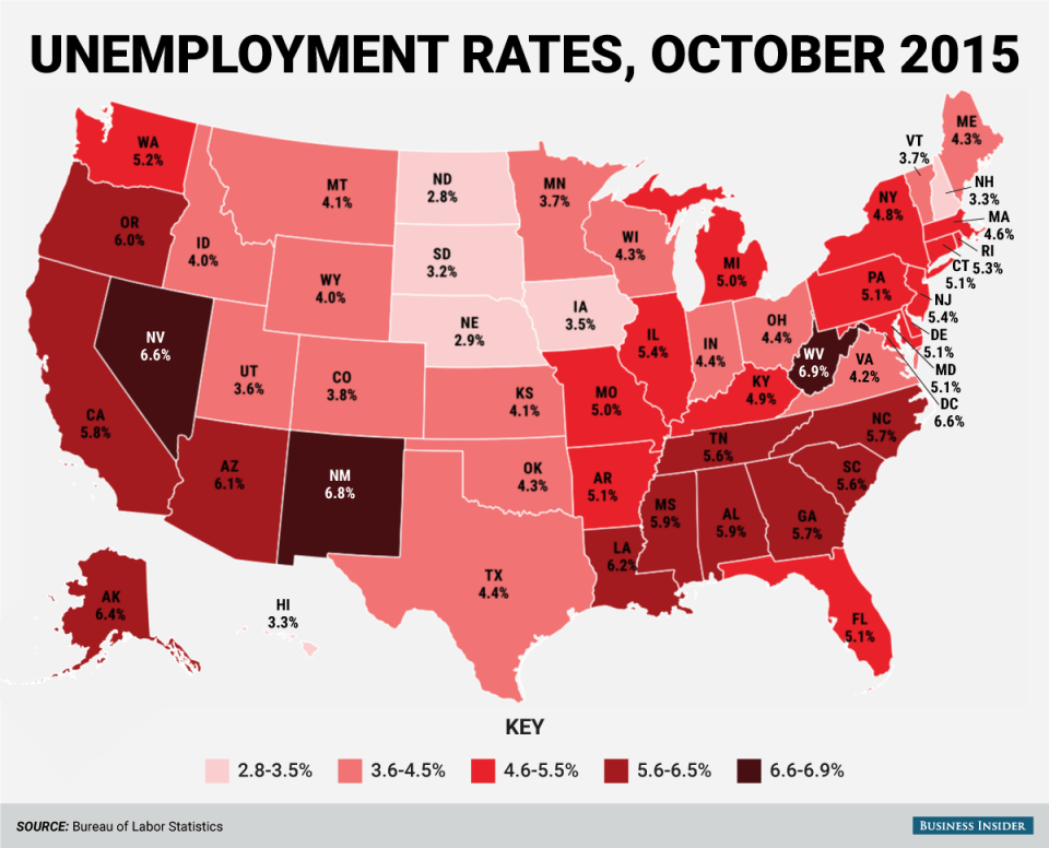 Business Insider  Andy Kiersz data from Bureau of Labor Statistics